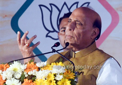 Rajnath Singh speaking at Mangaluru rally